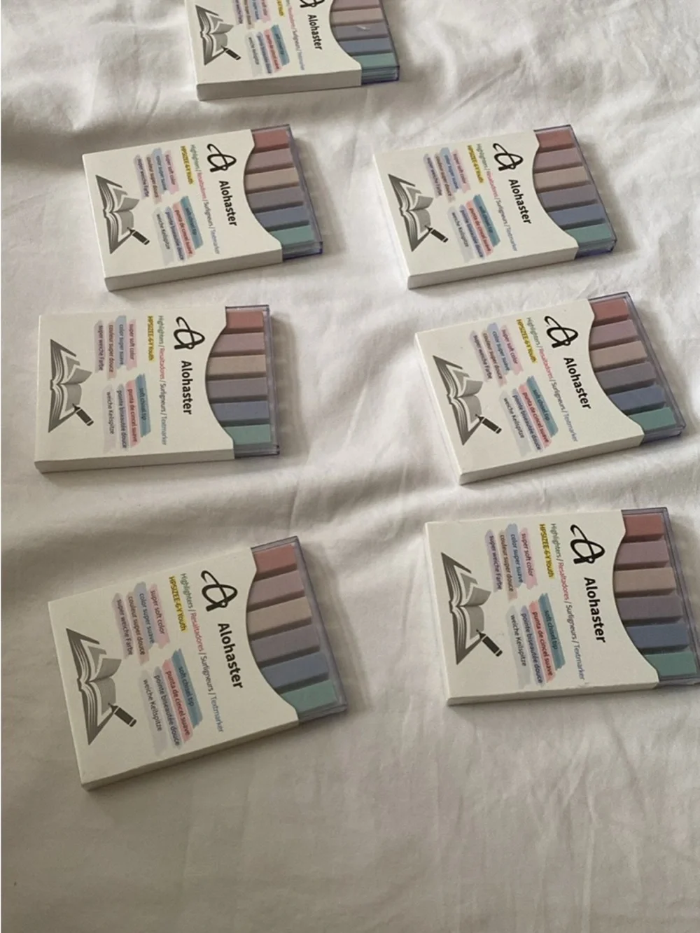ALOHAS Pastel Highlighter Set - Pink, Lavender, Blue, Mint, Beige